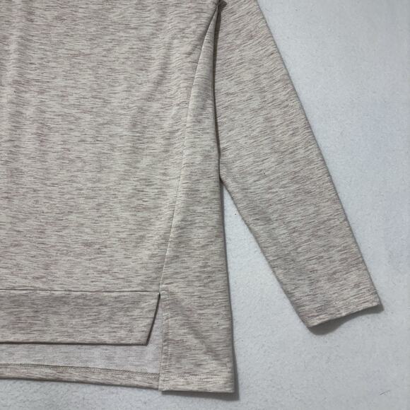 St. John's Bay Active Women's Medium V-Neck Sweatshirt Pullover Beige Stretch - Picture 5 of 13